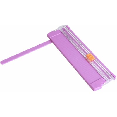 Papiersnijder Klein Mini Opvouwbaar Duidelijke Schaal Braamvrij Koolstofstaal Snijden Scrapbook Papiertrimmer paars