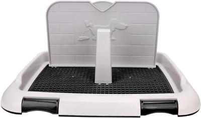Hond Toilet Binnenshuis - Puppy Training Potje - Zindelijkheid Training - Gesimuleerde Muur Ontwerp - Voor Honden tot 6.8kg - Zwart