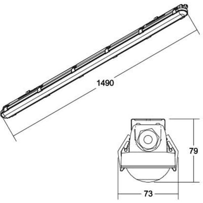BRUMBERG Humid One vochtbestendige lamp, 28 W, 149 cm