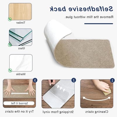Set van 15 Antislip Trapmatten, 76 x 20 cm, Herbruikbaar en Zelfklevend, Ideaal voor Houten Trappen, Veilig voor Kinderen en Huisdieren