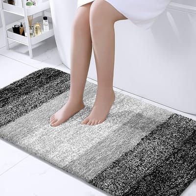 Homaxy - Badkamermat - Absorberende Badmat - Douchemat - Pluche Antislip Mat - 61x120 cm - Zwart- Super Zacht Productinformatie