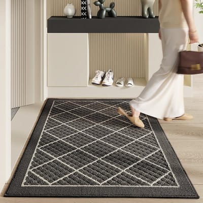 Tapis d'entrée simple en polypropylène pour enlever le sable et la poussière Tapis d'entrée Porche de maison Tapis de sol en moquette résistant à l'usure et antidérapant 61*92cm