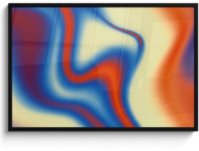 Poster in lijst - Fotolijst 120x80 cm - Posters - Golven - Kleurrijk - Abstract - Posterlijst zwart - Decoratie - Wanddecoratie woonkamer - Muurdecoratie slaapkamer