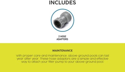 Flowclear slangadapter voor 38 mm slangen op 32 mm aansluitingen - Dubbelpak - Grijs