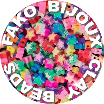 Fako Bijoux - 100 Klei Kralen Sterretjes - Polymeer Kralen - Figuurkralen - Kleikralen - 10mm - 100 Stuks