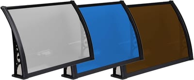 Deurluifel Polycarbonaat - Regenbescherming Buiten - Bescherming Huis - Waterdicht UV-bestendig - 60x300cm - Bruin