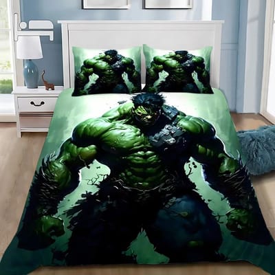 Dekbedovertrek Kussensloop Beddengoedset Film De Hulks Volwassene Jongen Meisje Slaapkamerdecoratie Kinderen Cadeau Eenpersoons Tweepersoons Groot Formaat 150x200cm 3pcs