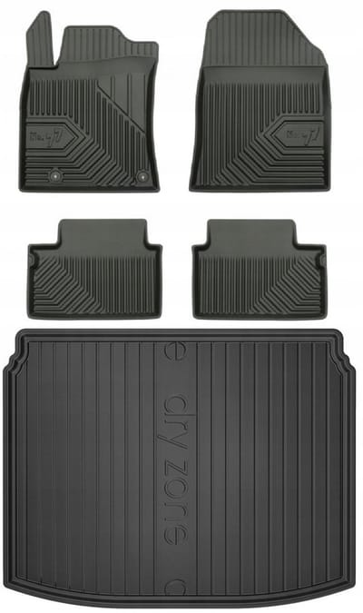FROGUM PROLINE – Rubber vloermatten + kofferbakmat set – Kia XCeed 2019- – TPE, geurloos (onderste kofferniveau met reservewiel)