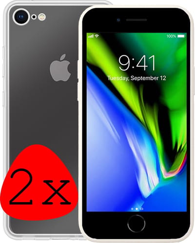 Hoesje 2 Stuks - Geschikt voor Apple iPhone 7 - Sterk & Shockproof - Case Siliconen - Back Cover - Telefoon Hoes - Transparant