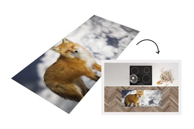 Keukenloper - Loper keuken - Vos - Sneeuw - Rood - 120x50 cm - Keukenloper vinyl