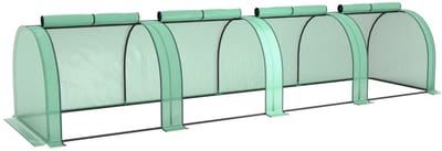 REDOM - Foliekas - 4 Ritsramen - Tunnelmodel - Voor Tuin Of Balkon - Staal - Groen