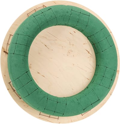 Steekschuimkrans op hout nat steekschuim groen Ø29cm