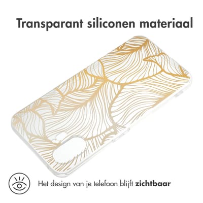 imoshion Hoesje - Geschikt voor Nothing Phone (2) - Design hoesje verpakking - Golden Leaves Transparant