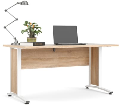 Giga Living Bureau Prima - Wit/Naturel - 150x80x75cm