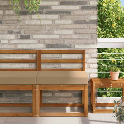 vidaXL - Buitenbankkussen - Polyester - Taupe - 60 - x - 60 - cm