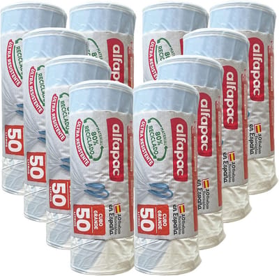 100 Stevige Vuilniszakken 50L - 10 Rol (3-laags, Lekvrij, Wit)