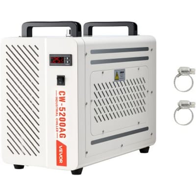 VEVOR Industriële Waterkoeler 1,6 Kw, Waterkoelsysteem met Compressor, 7-Liter Tank, Max. debiet 13 L/Min, Industriële Waterkoeler voor CO2-Lasergraveer- en Snijmachines.