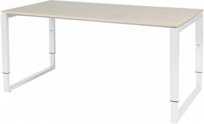 Verstelbaar Bureau - Domino Plus 160x80 Eiken - wit frame