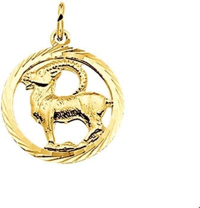 Geelgouden Hanger sterrenbeeld steenbok gediamanteerd 4005633