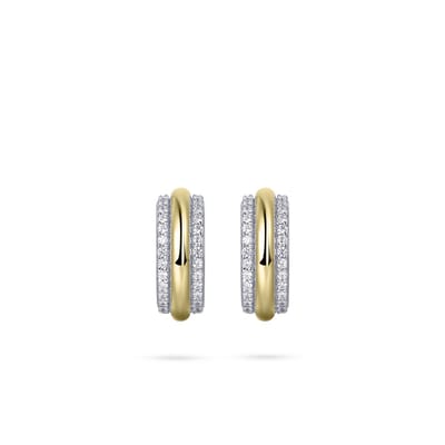 Gisser Jewels - Oorstekers Geelgoud Verguld zilver met Zirconia - E1067Y
