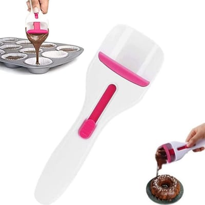 1 stuk - Beslaglepel - Schuifbeslaglepel - Bakbeslaglepel - Cupcakebeslaglepel - Wit - 19,5*6*4,5 cm - Geschikt voor bakken, gebak en cupcakes