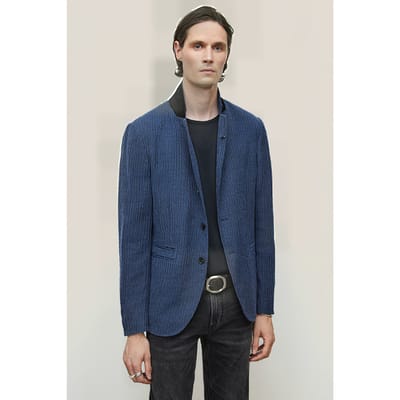 John Varvatos Slim Fit Notch Lapel Jacket W/ Hook And Cadet Blue Maat: 44 | Blazers Outlet | Heren | Blauw
