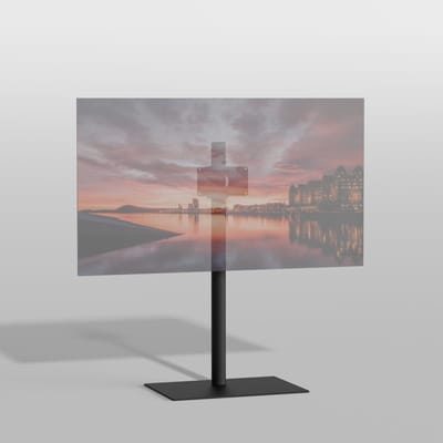 TV vloerstatief SQUARE 100 Design Tv standaard Trendy Zwart Staal 32-65” - VESA 200x100