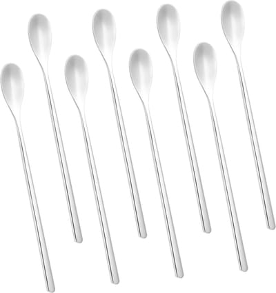 Lange Handvat Roestvrij Stalen Koffielepel Set van 8 - 6.2 Inch Salade en IJs Roeren Lepels