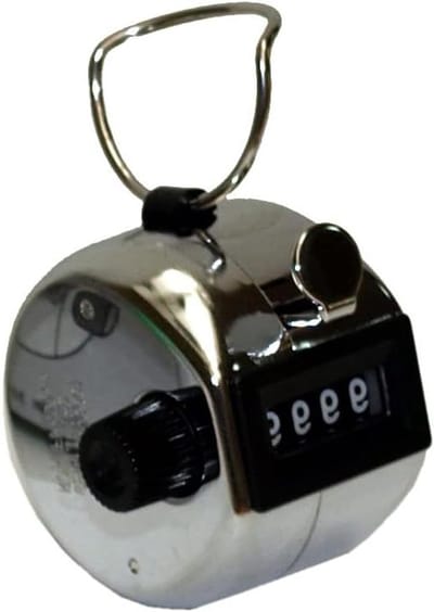 Handmatige Teller - Drukker Teller - Activiteit Tellen - Rotatiesysteem - 4 Cijfers - Metaal