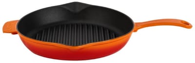 Lava Premium - Grillpan - Geëmailleerd Gietijzer - Ø 28 cm - Met Grillribben - Oranje