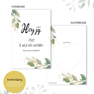 ASWK014 ( 6 stuks) - Zwangerschapsaankondiging - Aankondigingskraskaart - Aankondiging Baby - Aankondigingskaart - kraskaart - Nieuw huis! - Wenskaart met envelop - Kaart met envelop - Wenskaart Blanco - Wenskaarten set - Wenskaarten