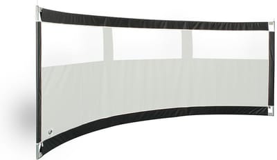 Gebogen windscherm ESVO Mistral 395 met 3 smalle ramen PVC