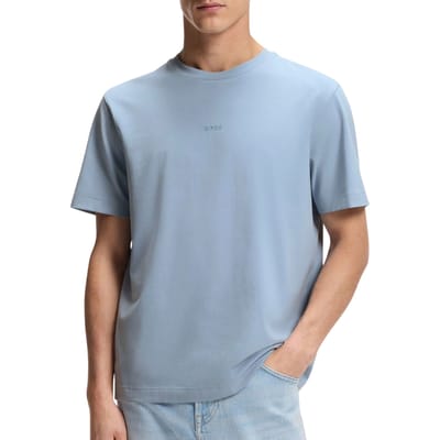 HUGO BOSS Orange T-shirt Stretch-Cotton With Logo Print Pastel Blue (50473278 - 458)