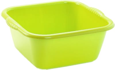 Plasticforte teiltje/afwasbak - vierkant - kunststof - 6 liter - 31 x 29 x 13 cm - Groen - Schoonmaken - klein formaat