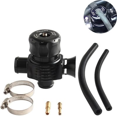 VCTparts® Turbo Afblaas Ventiel Blow Off Valve 25mm Dual Port met Hoorn BOV-1001B Diverter Dump Aluminium Universeel