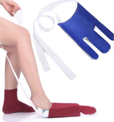 Sokaantrekker / Sokken Aantrekhulp – ONE-SIZE – Easy Slide Aantrekhulp – Geschikt voor Ouderen, Zwangere Vrouwen en Mensen met een Beperking – 1-Pack – Donkerblauw