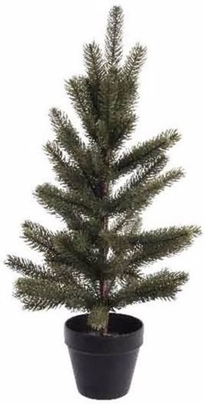 Kunst kerstboom groen in pot 60 cm - Kerstversiering