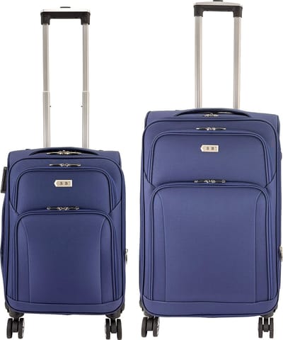 SB Travelbags Zachte 2 delige bagage koffer – 68 cm/55 cm – Expandable - Blauw