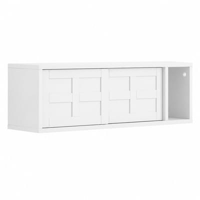 Bresht Hangkast - Wandkast met schuifdeuren - Opbergkast - Verborgen opbergruimte- Hoogwaardig MDF - Wit - 75 × 20 × 23 cm