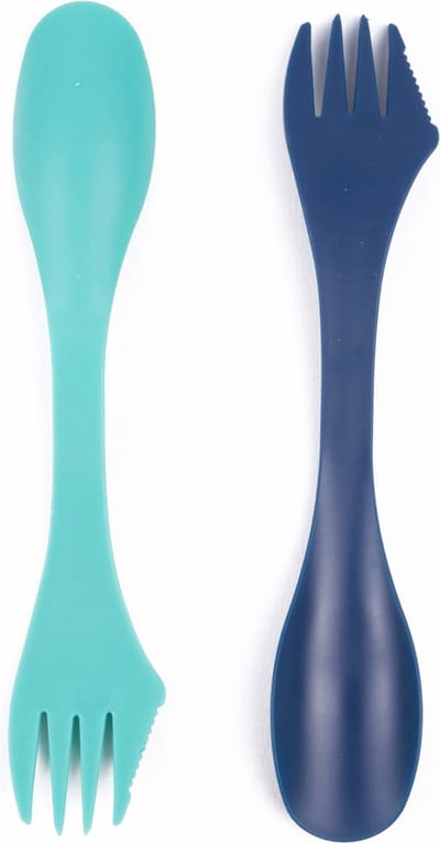 Benson Multifunctionele spork - 3-in-1 bestek - kunststof - 17,5 cm - 2 stuks