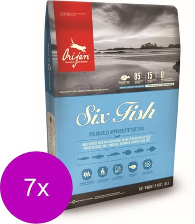 Orijen Whole Prey Six Fish Cat Sardines&Heek - Kattenvoer - 7 x 1.8 kg