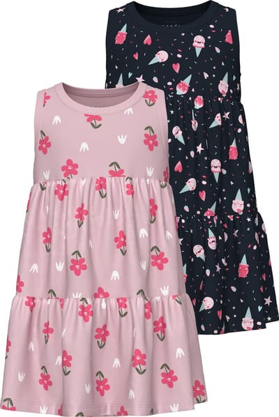 NAME IT NMFVIGGA 2P SPENCER DRESS Meisjes Jurk - Parfait PinkPack:Dark Sapphire - Maat 92