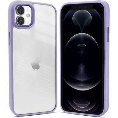 Coverzs telefoonhoesje geschikt voor Apple iPhone 12 / 12 Pro solid bumper hoesje - optimale bescherming - mat - transparant / paars
