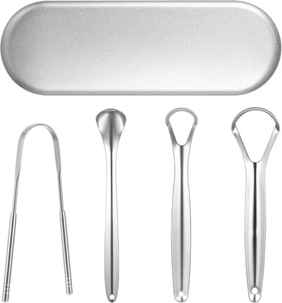 Metalen tongreiniger voor volwassenen, vrouwen en mannen - Effectieve mondverzorging en frisse adem met etui