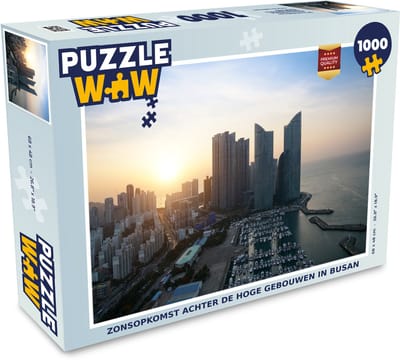 Puzzel Zonsopkomst achter de hoge gebouwen in Busan - Legpuzzel - Puzzel 1000 stukjes volwassenen