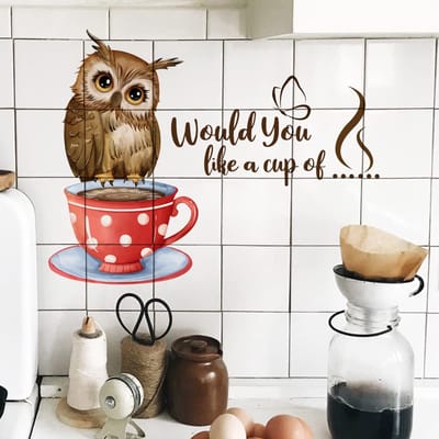 SPHProducts - Sticker kinderkamer - 3D-effect muursticker - Kindvriendelijk - Uil muursticker - Decoratie voor kinderkamer - Vinyl materiaal
