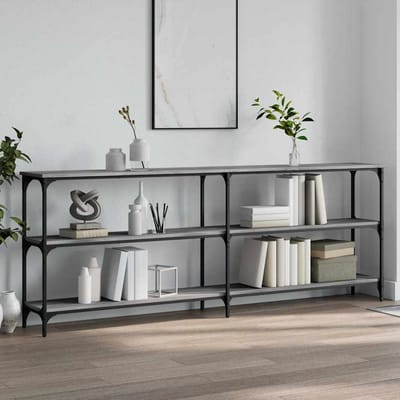 vidaXL - Wandtafel - 200x29x75 - cm - bewerkt - hout - grijs - sonoma - eikenkleurig