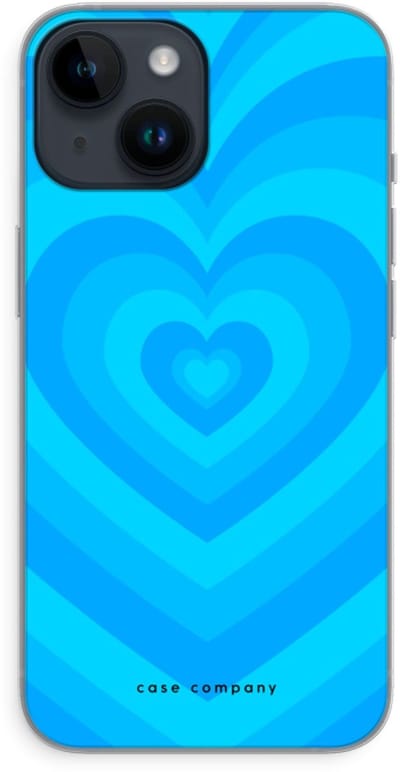 Case Company® - Hoesje geschikt voor iPhone 14 hoesje - Hart Blauw - Soft Cover Telefoonhoesje - Bescherming aan alle Kanten en Schermrand