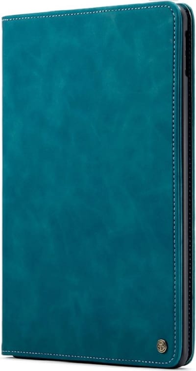 CaseMe Tablethoes geschikt voor Apple iPad Mini 6 | Tabletcase met pasjeshouder kaartenhouder | Tablet Hoes Hoesje gemaakt van Premium Suede imitatieleer | Bookcase met regelbare standen - Groenblauw