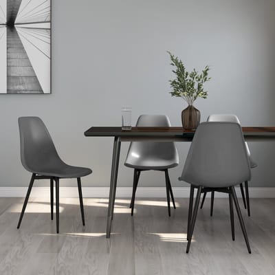 vidaXL - Eetkamerstoelen - 4 - st - PP - grijs